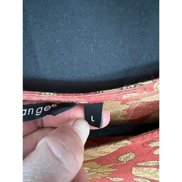 Melange Dress, Orange, Floral, Lightweight, Large, Pockets - Picture 6 of 15